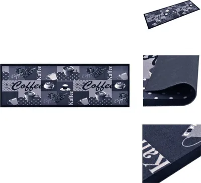 Obrázok produktu pre vidaXL Kuchynská rohožka umývateľná Coffee Blue 45x150 cm - Rohožky