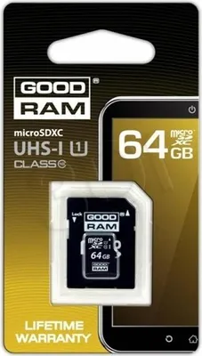 Obrázek produktu pro GOODRAM 64GB Micro SDXC Karte Class 10 UHS-1 + SD adaptér