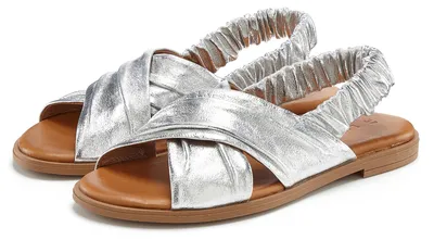 Produktbild von LASCANA Sandale Sandalette, Sommerschuh, offener Schuh, Pantolette silberfarben Größe 37