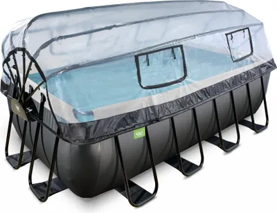 Zdjęcie produktu dla EXIT Black Leather Basen Stelażowy 400x200x122cm, Basen Naziemny, Czarny