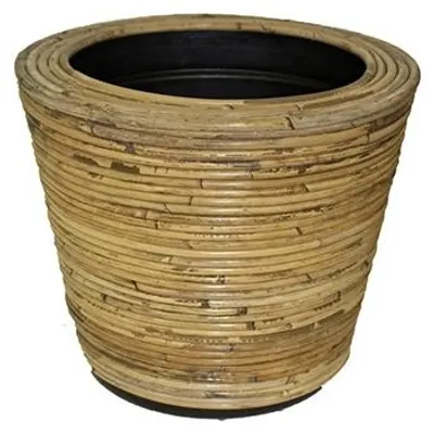 Produktbild von Trockentopf Rund Streifen Grau - Durchmesser 32x23 cm Van der Leeden