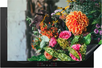 Produktbild von KitchenYeah© Herdabdeckplatte Blumen - Licht - Natur , 81x52cm, Küche Deko, Glaskeramikkochfeld Herdabdeckung, Abdeckplatte fùr Kochfeld