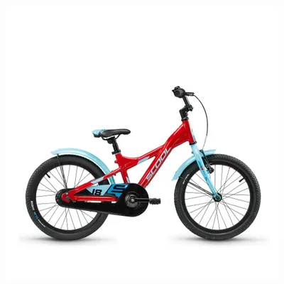 Produktbild von 18 Zoll Kinderfahrrad, 1-Gang, Kinderfahrrad, S’COOL XXlite, ab ca. 5–7 Jahre, 110–125 cm, Rot/Hellblau