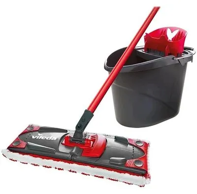 Zdjęcie produktu dla Mop płaski zestaw z wiadrem wyciskaczem ultramax do podłóg