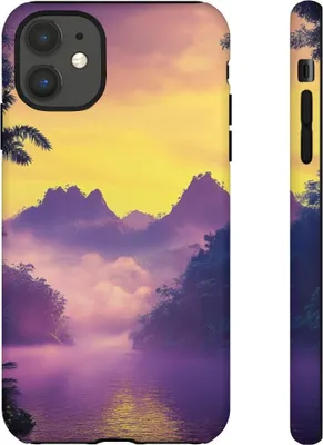 Produktbild von Dschungelsee im lila Nebel – Hülle Kompatibel mit iPhone 11