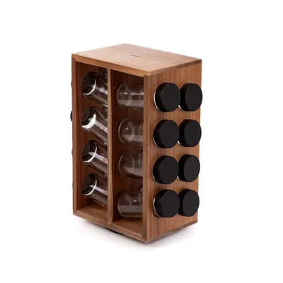 Obrázek produktu pro Stojan na kořenky Stojan na kořenky Stojan na kořenky Kuchyňský stojan 16 zavařovacích sklenic 28x17x12 HOMLA