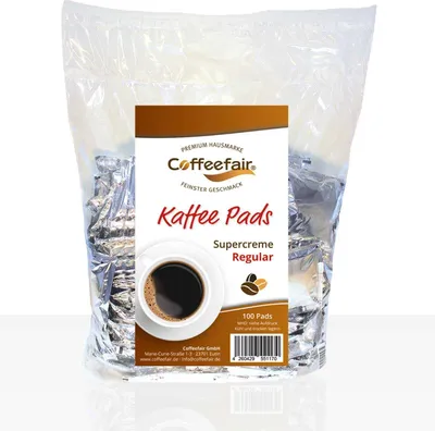 Produktbild von Coffeefair Kaffeepads Supercreme Regular 100Stk für Padmaschinen wie Senseo