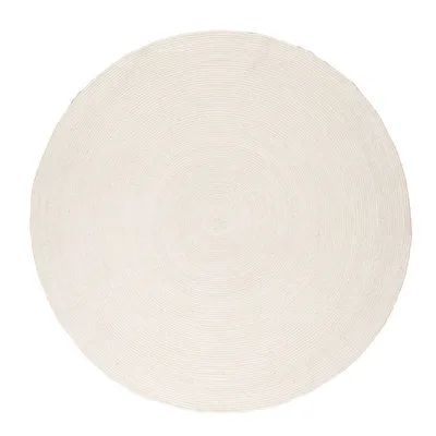 Produktbild von Wollteppich Rund - Wise Weiß 001 - Ø 150 cm - Ländlich, Skandinavisch - Wohnzimmer, Esszimmer, Schlafzimmer - NATURL.
