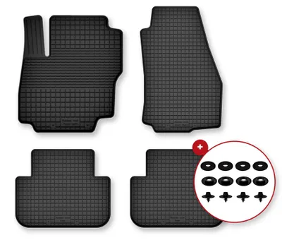 Produktbild von Gummi-Fußmatten für Ford Grand C-MAX 2011-2015 (Minivan) – 4-tlg, Schwarz, Semi-Universal, angepasst – Wielganizator Semi-Universal