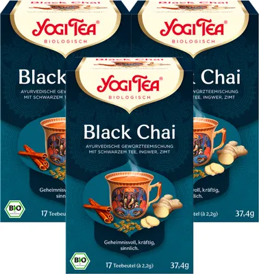 Produktbild von 3 x  YOGI TEA Black Chai | 3 x 37,4g