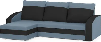 Produktbild von KING Ecksofa mit Schlaffunktion - Blau/Schwarz