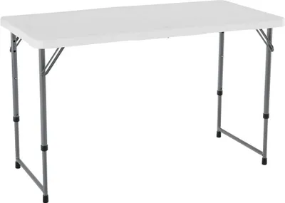 Produktbild von Höhenverstellbarer Klappstisch weiß 121x61 cm flexibel