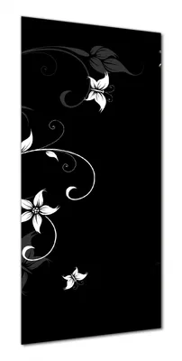 Produktbild von Wallario selbstklebende Duschrückwand 80 x 180 cm mit Motiv Blumenranke in Schwarz-Weiß - Wandverkleidung mit Hochglanzlaminat in Glasoptik