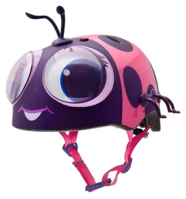 Productafbeelding van C-preme Toddler Googly Vlinderhelm, paars. Kinderhelm, paars, one size