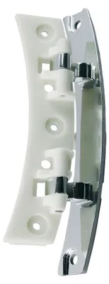 Image de Bosch Siemens 646933 00646933 Charnière Charnière de porte Hublot chromé blanc Métal Plastique Sèche-linge Sèche-linge automatique