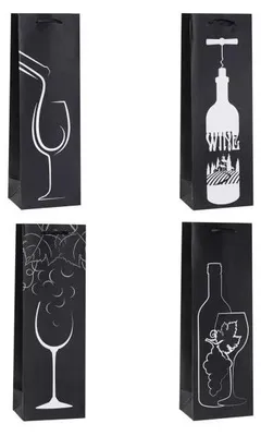 Image de Sac décoratif pour bouteille 12 x 36 x 9 cm, assortiment ROZETTE