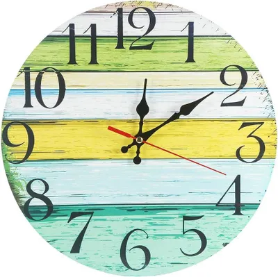 Imagen del producto de Reloj de pared de madera, 30 cm, silencioso, con grandes números romanos, ideal para el salón