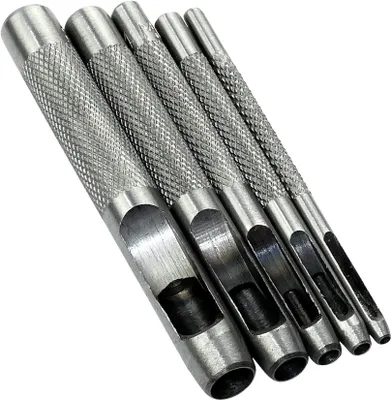 Lochstanzen-Set 5-teilig, 2/3/4/6/8 mm, Stahl