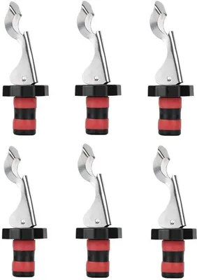 Produktbild von 6er Set weinflaschenverschlüsse, erneuerbare Champagnerkorken mit Bierflaschenöffner, Flaschenverschraubung für Wein, Prosecco, Getränke und Spirituosen