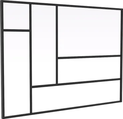 Produktbild von Loftwand aus pulverbeschichtetem Aluminium 180 x 130 cm – Schwarz – ARTENA