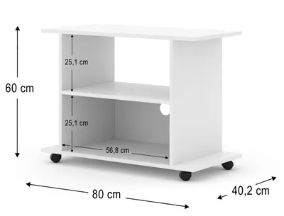 Obrázok produktu pre TV skrinka YOGI 80 cm WHITE MATT TV skrinka na kolieskach