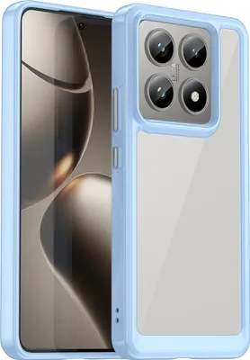 Obrázek produktu pro Pouzdro pro Xiaomi 14T / 14T Pro průhledné, nárazuvzdorné TPU silikonové ochranné pouzdro modré