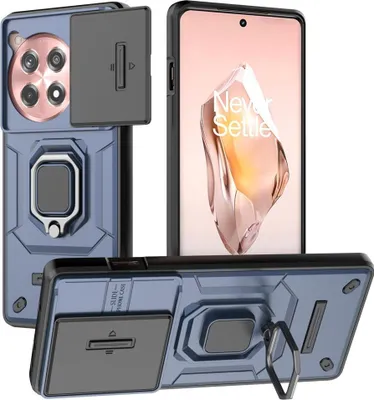 Produktbild von OnePlus 12R Hülle - Coverup Ring Ständer Back Cover mit Kamera Schutz - Blau