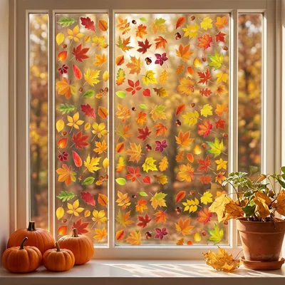 Produktbild von Herbst Fensterbilder Set mit 174 Designs auf 9 Blättern für Thanksgiving