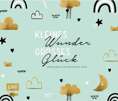 Produktbild von Kleines Wunder, großes Glück - Babyalbum für dein erstes Jahr (Handlettering)