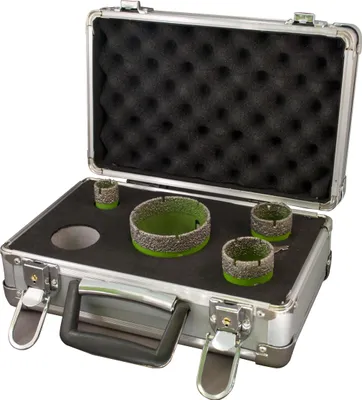 Produktbild von Hufa Winkelschleifer Diamantbohrkronen M14 Set 4-teilig inkl. Koffer