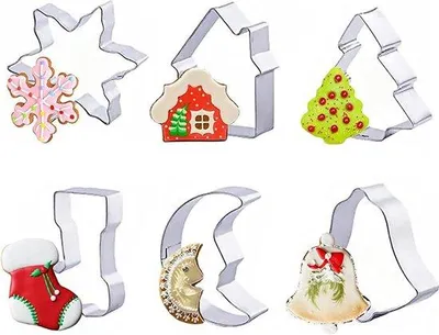 Produktbild von Weihnachtsformen 6tlg Edelstahl Keksschaber Set