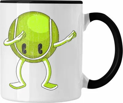 Produktbild von Trendation - Tennis Spieler Tasse Geschenk Tennis-Trainer Coach Geschenkidee (Schwarz)