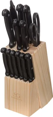 Produktbild von Sada 11 nožů, brousek, nůžky + dřevěný blok