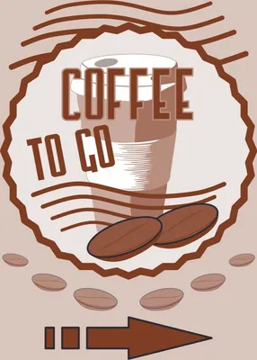 Produktbild von Verkaufsschild Schild Coffee to go Hochkant mit Pfeil rechts A2 Rückseite selbstklebend
