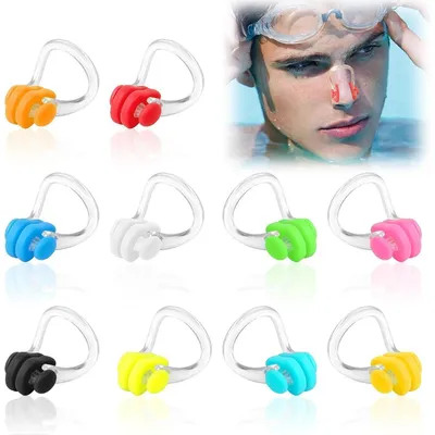 Produktbild von Nasenklammer Schwimmen 10 Stück Bunt Silikon Anti-Rutsch für Erwachsene & Kinder