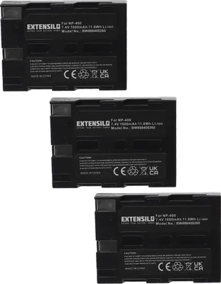 Produktbild von EXTENSILO 3x Akku Ersatz für Sigma BP-21 für Kamera (1600 mAh, 7,4 V, Li-Ion)