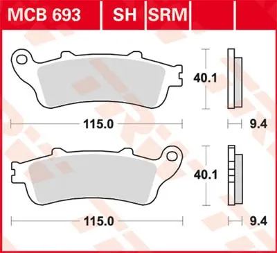 Obrázek produktu pro TRW Bremsbelag Trw Sinter Mcb693Srm