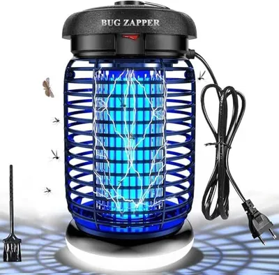 Immagine prodotto di Lampada elettrica ammazza-insetti a LED, lampada antizanzare 4200 V 15 W UV repellente, impermeabile IPX4, trappola per mosche - zanzare, falene, mosche