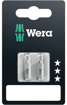 Produktbild von Wera Bit Torx 30 Länge 25mm 1 / 4 Zoll 6-kant C6,3 zähhart Karte mit 2 St. 867 / 1 Z SB - 5073316001