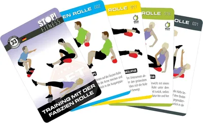 Productafbeelding van Trainingskaarten voor de fascieroller, 20 kaarten, trainingshandleiding voor de fasciamassage