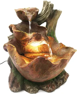 Produktbild von Springbrunnen Herbstlaub BK853 Gartenbrunnen Zimmerbrunnen mit Beleuchtung Wasserspiel Kaskade Tischbrunnen