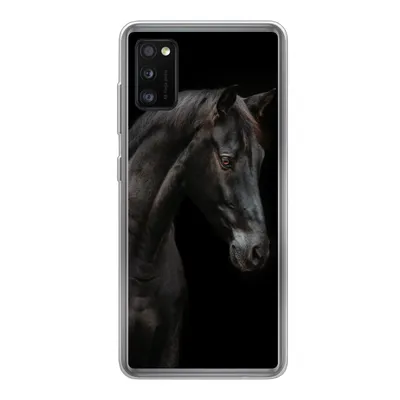 Produktbild von MuchoWow® Handyhülle Schutzhülle Hülle für Samsung Galaxy A41 Pferd - Tier - Schwarz Silikon Softcase Handy Hülle - Mobiltelefon
