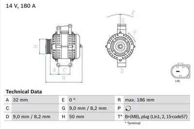Produktbild von Bosch Lichtmaschine Generator 180A