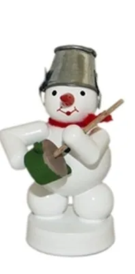 Produktbild von Schneemann Musikant mit Brummtopf (8cm) von Zenker Volkskunst