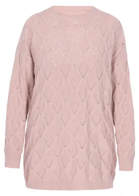 Image de Pull pour femme Jeona - rose pâle. Pull pour femme Jeona - rose pâle, taille M/L