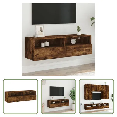 Obrázek produktu pro The Living Store TV nástěnná skříňka kouřový dub 100x30x30 cm materiál na bázi dřeva