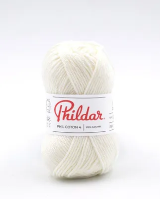 Imagen del producto de Phildar, hilo de algodón para tejer, color "Crema"