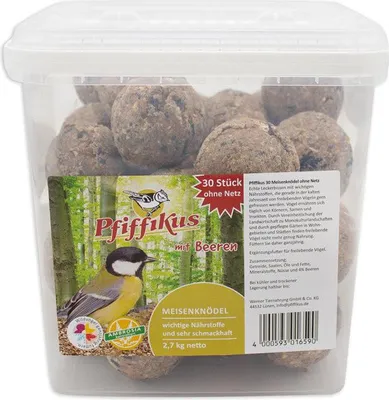 Produktbild von Pfiffikus Meisenknödel Beeren ohne Netz 30 Stück im Eimer