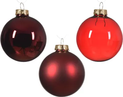 Produktbild von Weihnachtskugeln Glas 5-7cm 21er Set - Ochsenblut