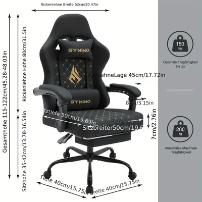 Zdjęcie produktu dla Krzesło gamingowe - Krzesło biurowe - Krzesło komputerowe - Krzesło dla gracza - Krzesło biurowe - Ergonomiczna konstrukcja